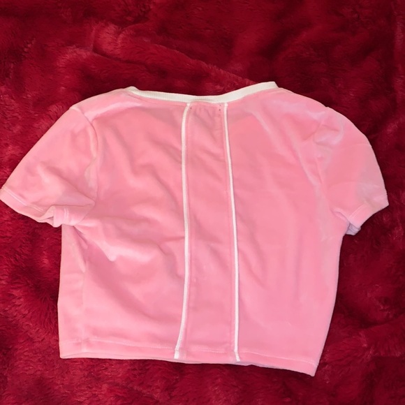 Urban Outfitters Pink Velour Crop Top - Picture 3 of 3